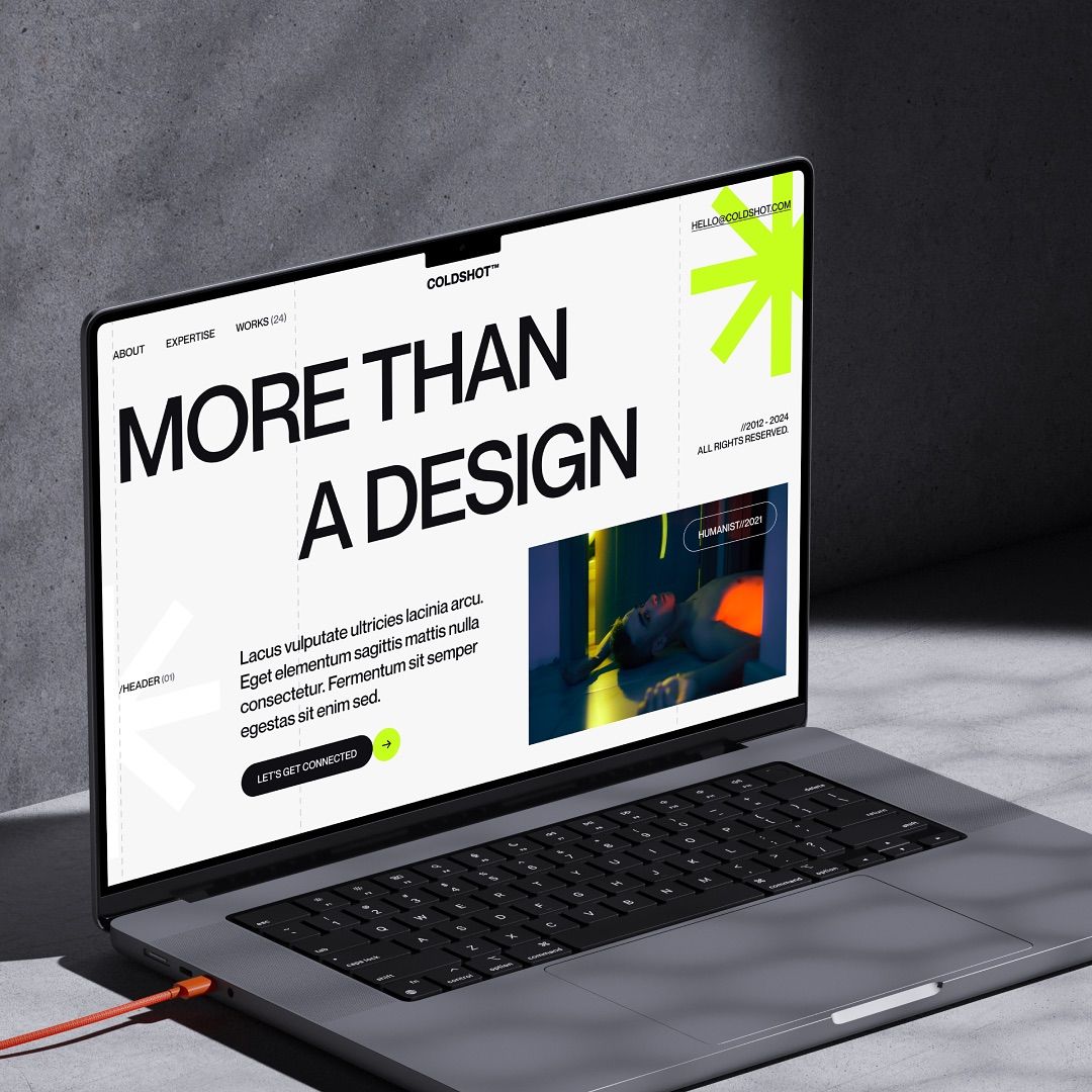 Website interface mockup representing a high performing business site